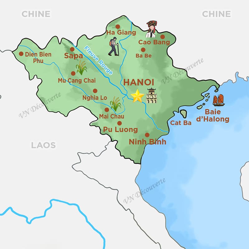 carte du nord vietnam