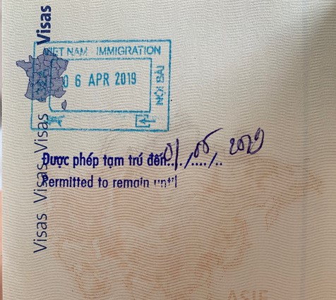 tampon de l''exemption de visa vietnam