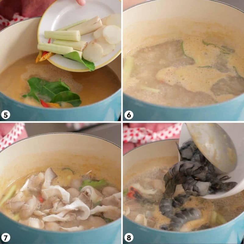 Étape de cuisiner Tom Yam Kung 