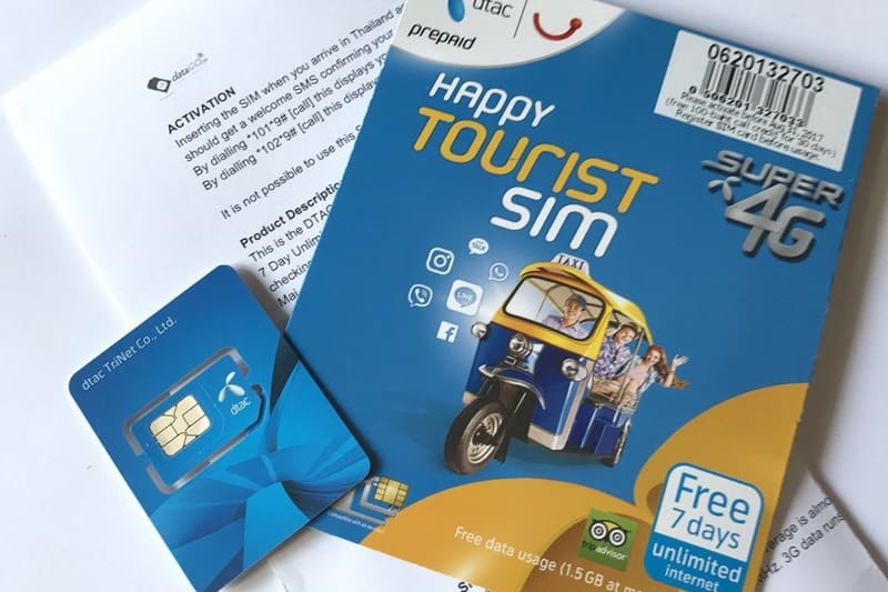 carte SIM en Thaïlande 