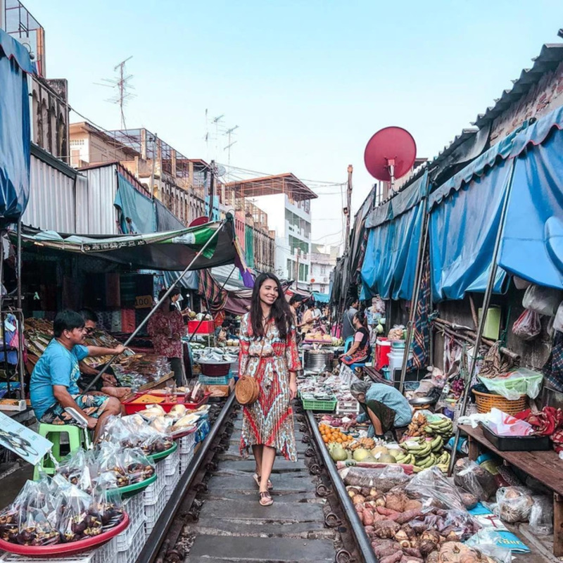 Photograpgie avec le train à Maeklong