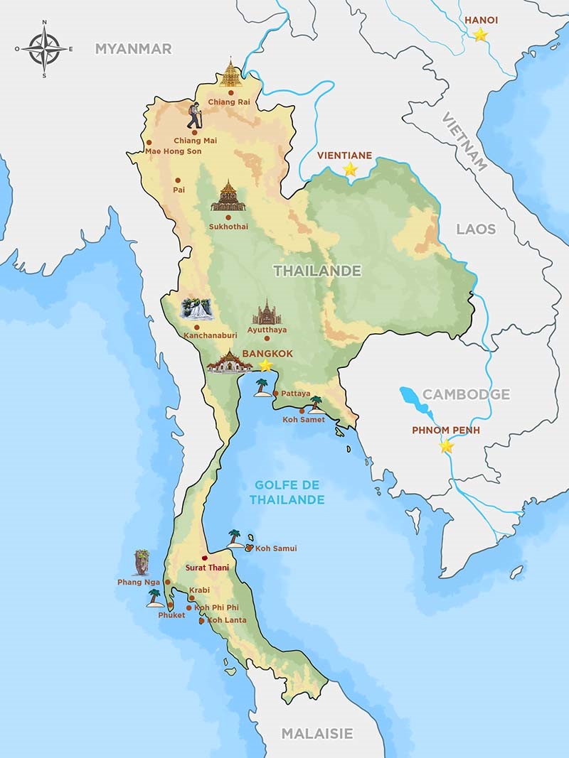 carte Surat Thani thailande