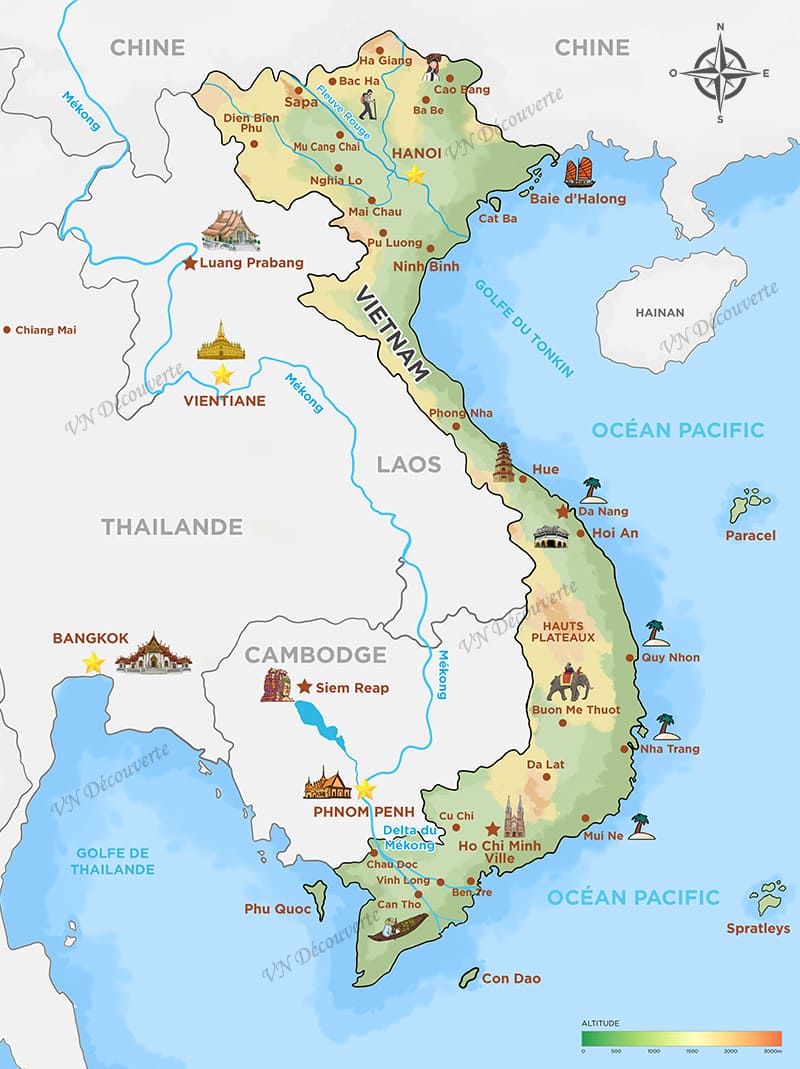 carte vietnam hue