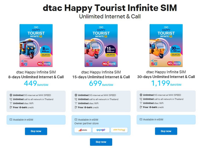 Dtac = forfait illimité