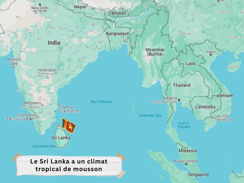 map climat sri lanka