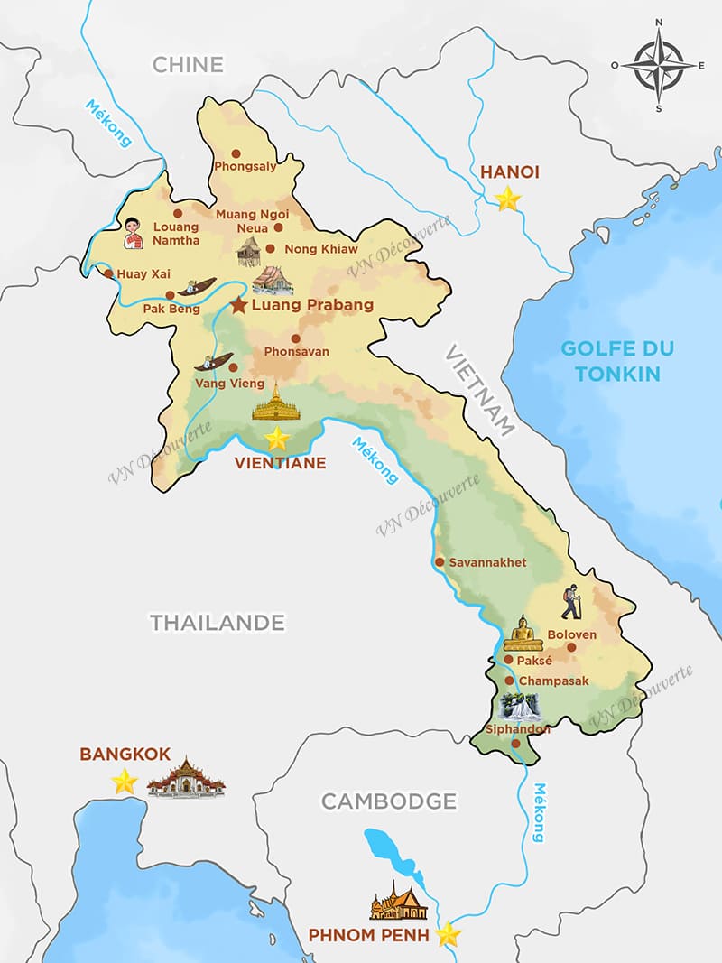 carte du laos