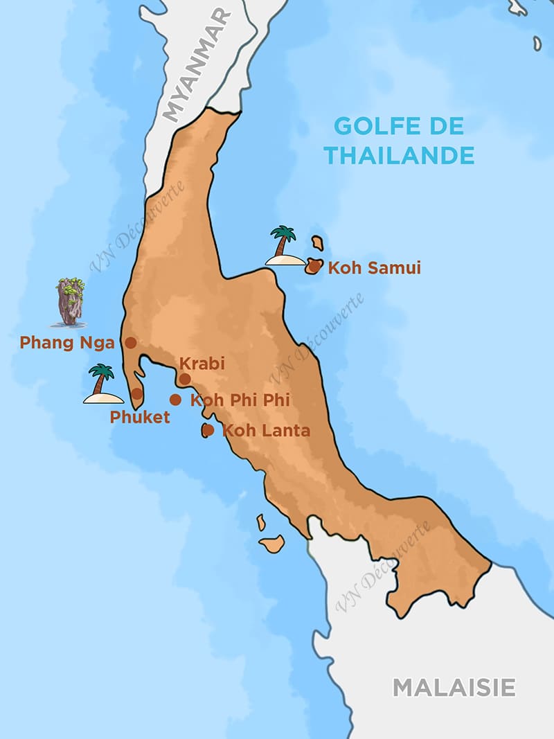 carte de krabi et phuket