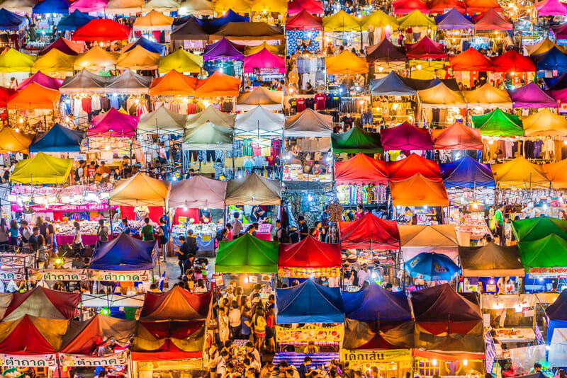 Thailande, Bangkok, Marché nocturne
