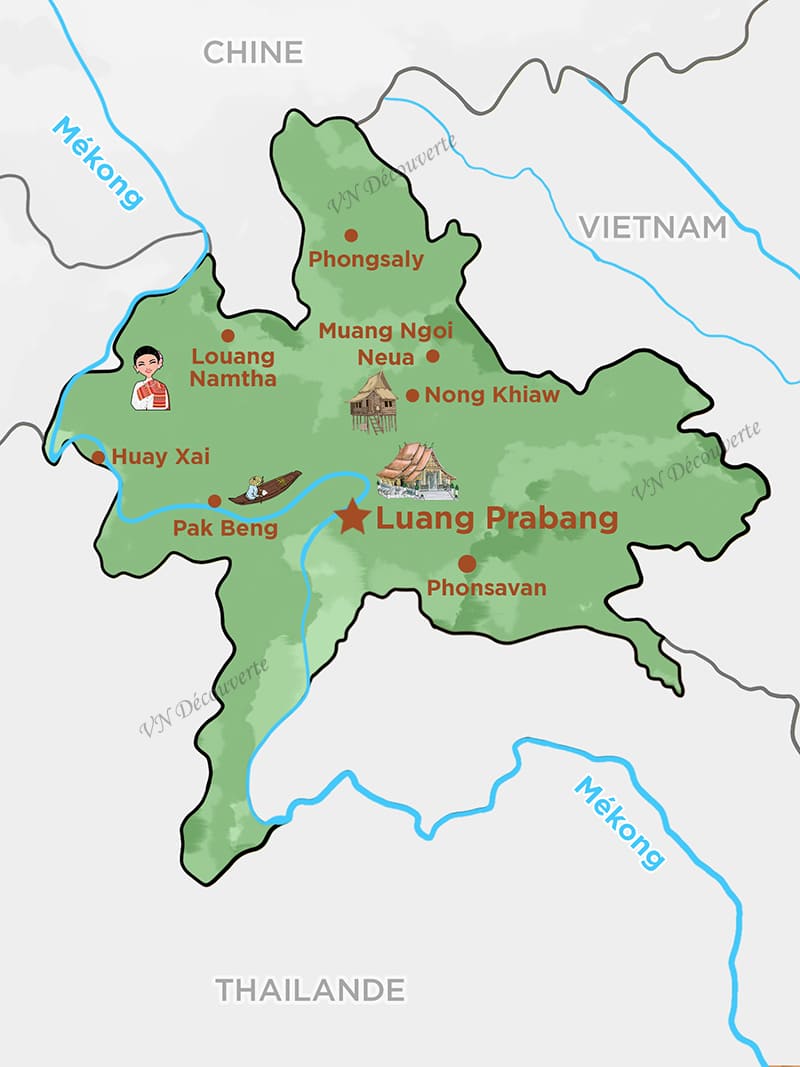 carte du nord laos