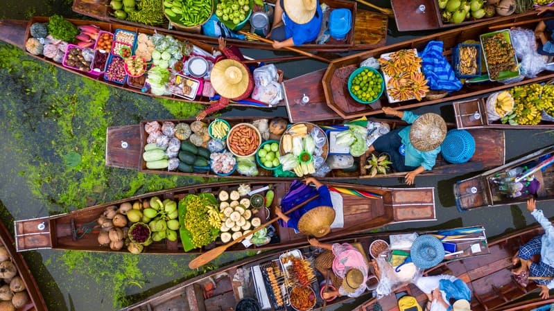 Les marchés flottants à Bangkok