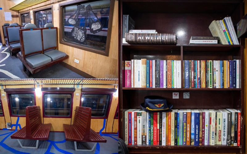 l''intérieur du train « Voyage du patrimoine »
