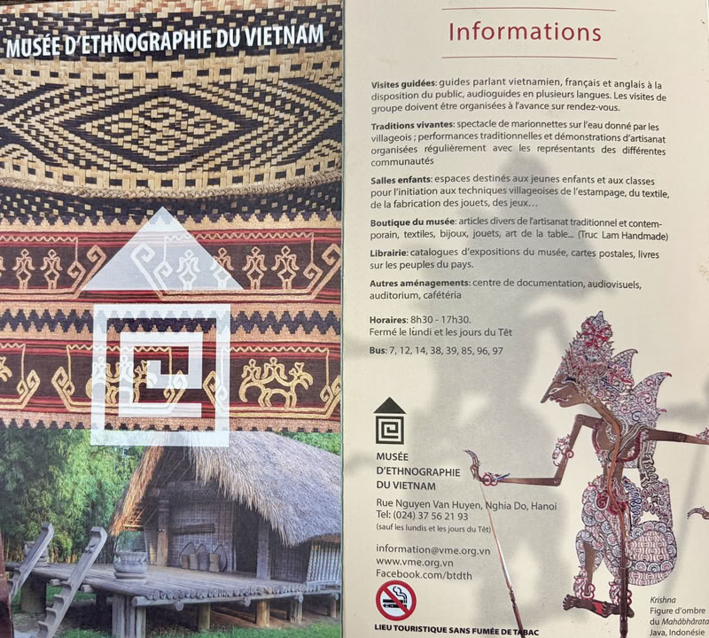Brochure en français du Musée d'ethnologie du Vietnam