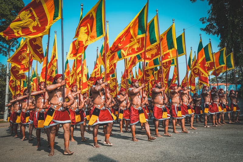 Drapeau sri lankais dans les festivals