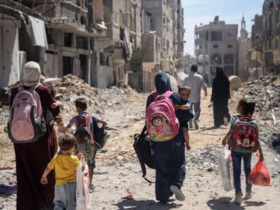 Les habitants, enfants de la région de Gaza