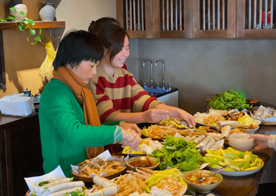 Délicieux repas avec tous les membres