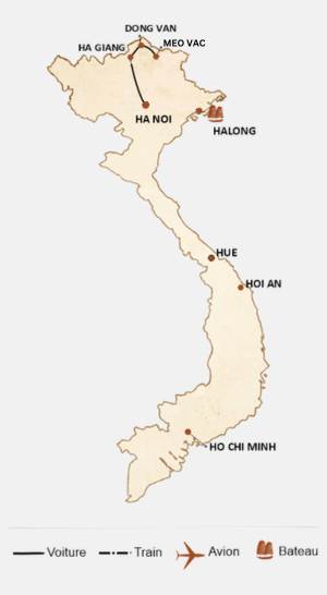 carte du circuit Circuit randonnée & trek à Ha Giang 7 jours