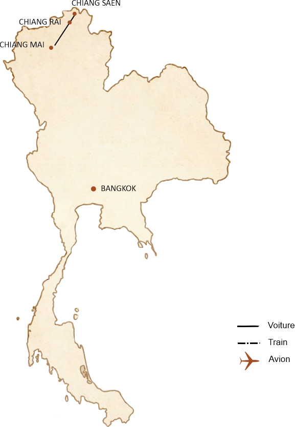 carte du circuit Une semaine au cœur du Nord de la Thaïlande