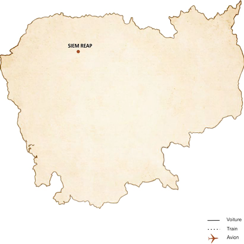 carte du circuit L’essentiel du Cambodge 4 jours