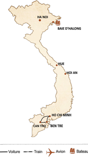 carte du circuit L’essentiel du sud 4 jours