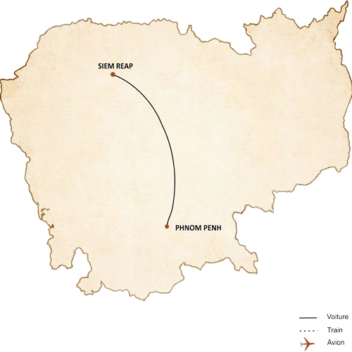 carte du circuit Le meilleur du Cambodge 5 jours