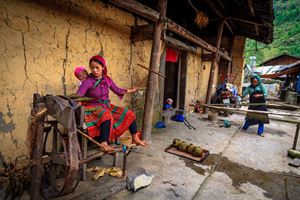Le tissage chez une famille Hmong à Ha Giang